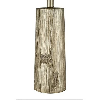 24" Faux Wood Table Lamp Silver - Cresswell Lighting 2 24" Faux Wood Table Lamp Silver - Cresswell Lighting - Image 2