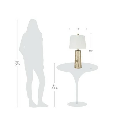 24" Faux Wood Table Lamp Silver - Cresswell Lighting 5 24" Faux Wood Table Lamp Silver - Cresswell Lighting - Image 5