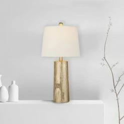 24" Faux Wood Table Lamp Silver - Cresswell Lighting 13 24" Faux Wood Table Lamp Silver - Cresswell Lighting -Desk Lamps sales shop unnamed file 5361