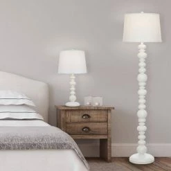 23" Balustraude Table Lamp (Includes LED Light Bulb) White - Cresswell Lighting -Desk Lamps sales shop unnamed file 5367