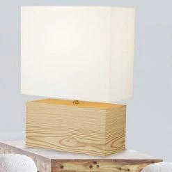 14.5" MDF Table Lamp Natural - Cresswell Lighting 11 14.5" MDF Table Lamp Natural - Cresswell Lighting -Desk Lamps sales shop unnamed file 5373