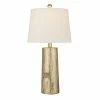 24" Faux Wood Table Lamp (Includes LED Light Bulb) Silver - Cresswell Lighting