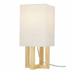 15" Square MDF Table Lamp Natural - Cresswell Lighting