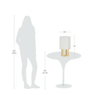 15" Square MDF Table Lamp Natural - Cresswell Lighting 4 15" Square MDF Table Lamp Natural - Cresswell Lighting - Image 4