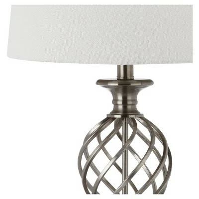 (Set of 2) 26.8" Lattice Urn Table Lamp Nickel (Includes CFL Light Bulb) - Safavieh 1 (Set of 2) 26.8" Lattice Urn Table Lamp Nickel (Includes CFL Light Bulb) - Safavieh