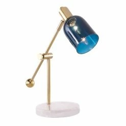 Desk Lamps sales shop 64 44185" Marcel Desk Lamp Blue/Gold/White - LumiSource