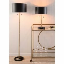 24" Hilton Table Lamp Black/Gold - LumiSource -Desk Lamps sales shop unnamed file 5420