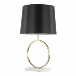 26" Moon Table Lamp Black/Gold/White - LumiSource -Desk Lamps sales shop unnamed file 5436