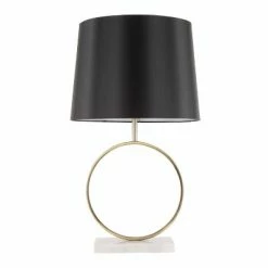 26" Moon Table Lamp Black/Gold/White - LumiSource -Desk Lamps sales shop unnamed file 5437