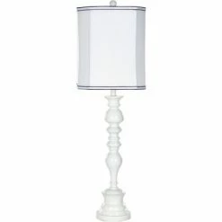 36" Polly Candlestick Lamp White (Includes CFL Light Bulb) - Safavieh