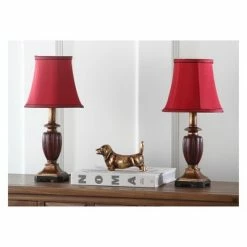 Desk Lamps sales shop 49 (Set of 2) 17" Hermione Urn Lamp Red (Includes CFL Light Bulb) - Safavieh