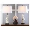 (Set of 2) 28.5" Foo Dog Table Lamp Cream (Includes CFL Light Bulb) - Safavieh