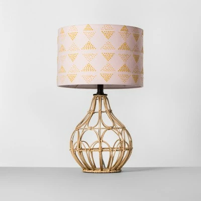Rattan Table Lamp Pink Shade - Opalhouse 3 Rattan Table Lamp Pink Shade - Opalhouse - Image 3