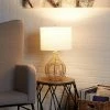 20" Bryce Rattan Silverwood Table Lamp (Includes LED Light Bulb) Light Brown - Decor Therapy