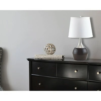 24.5" Modern Metal Table Lamp with Touch Sensor Brown/White - Ore International 1 24.5" Modern Metal Table Lamp with Touch Sensor Brown/White - Ore International