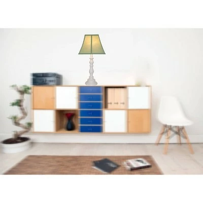 Creative Motion Industries White Resin Table Lamp Purple 2 Creative Motion Industries White Resin Table Lamp Purple - Image 2