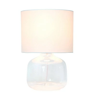 Glass Table Lamp with Fabric Shade Fresh White - Simple Designs 1 Glass Table Lamp with Fabric Shade Fresh White - Simple Designs