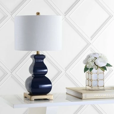 JONATHAN Y 25.5" Ceramic Vienna Table Lamp (Includes Energy Efficient Light Bulb) - JONATHAN Y Blue 2 JONATHAN Y 25.5" Ceramic Vienna Table Lamp (Includes Energy Efficient Light Bulb) - JONATHAN Y Blue - Image 2