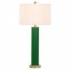 (Set of 2) 31.5" Ollie Faux Woven Leather Table Lamp (Includes CFL Light Bulb) Dark Green - Safavieh