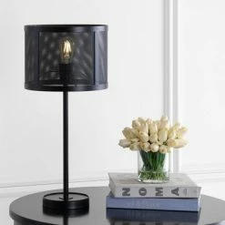JONATHAN Y 25" Metal Wilcox Minimalist Table Lamp (Includes LED Light Bulb) Black - JONATHAN Y