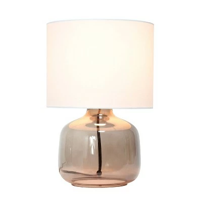 Glass Table Lamp with Fabric Shade White - Simple Designs 1 Glass Table Lamp with Fabric Shade White - Simple Designs