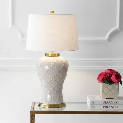 JONATHAN Y 29" Ceramic Arthur Table Lamp (Includes LED Light Bulb) Beige - JONATHAN Y 1 JONATHAN Y 29" Ceramic Arthur Table Lamp (Includes LED Light Bulb) Beige - JONATHAN Y