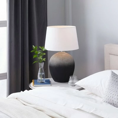Olivia & May 23" x 15" Modern Ceramic Table Lamp Black - Olivia & May 1 Olivia & May 23" x 15" Modern Ceramic Table Lamp Black - Olivia & May