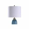 Maldon Textured Drip Glass Table Lamp with Tapered Drum Shade Blue - StyleCraft