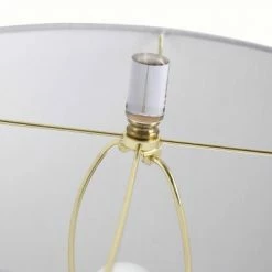 Transitional Satin Brass Double Ring Table Lamp with Glass Pedestal Gray - StyleCraft -Desk Lamps sales shop unnamed file 644