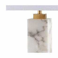 27.5" Elizabeth Alabaster Table Lamp (Includes LED Light Bulb) White/Gold - JONATHAN Y -Desk Lamps sales shop unnamed file 692