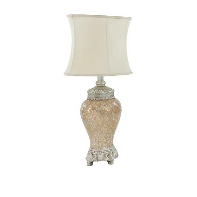 Olivia & May 30" x 18" Glam Glass Table Lamp Beige - Olivia & May 8 Olivia & May 30" x 18" Glam Glass Table Lamp Beige - Olivia & May - Image 8