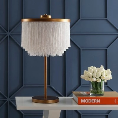 JONATHAN Y 27.5" Fringed/Metal Coco Table Lamp (Includes LED Light Bulb) Gold - JONATHAN Y 2 JONATHAN Y 27.5" Fringed/Metal Coco Table Lamp (Includes LED Light Bulb) Gold - JONATHAN Y - Image 2