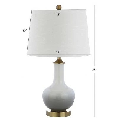 JONATHAN Y 25" Gradient Ceramic/Brass Table Lamp White/Gray (Includes LED Light Bulb) - JONATHAN Y 3 JONATHAN Y 25" Gradient Ceramic/Brass Table Lamp White/Gray (Includes LED Light Bulb) - JONATHAN Y - Image 3