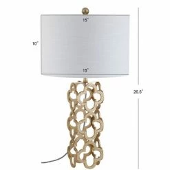 JONATHAN Y 26.5" Metal Oliver Quatrefoil Table Lamp (Includes LED Light Bulb) Gold - JONATHAN Y -Desk Lamps sales shop unnamed file 798