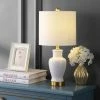JONATHAN Y 21" Ceramic and Iron Chi Modern Classic Table Lamp (Includes LED Light Bulb) White - JONATHAN Y