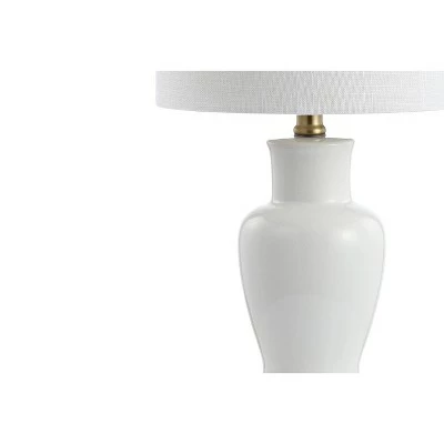 JONATHAN Y 21" Ceramic and Iron Chi Modern Classic Table Lamp (Includes LED Light Bulb) White - JONATHAN Y 2 JONATHAN Y 21" Ceramic and Iron Chi Modern Classic Table Lamp (Includes LED Light Bulb) White - JONATHAN Y - Image 2
