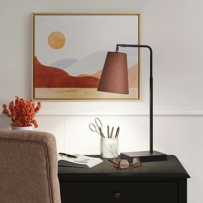 Covington Faux Leather Task Lamp Brown (Includes LED Light Bulb) - Threshold™ 1 Covington Faux Leather Task Lamp Brown (Includes LED Light Bulb) - Threshold™