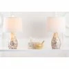 (Set of 2) 20.5" Lauralie Ivory Capiz Shell Lamp Ivory (Includes CFL Light Bulb) - Safavieh