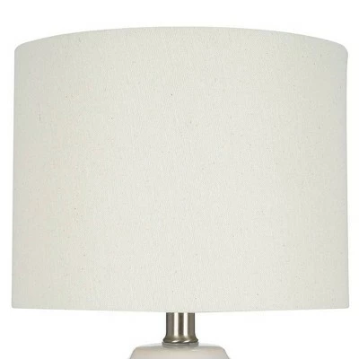 15.25" Textured Ceramic Accent Table Lamp with Linen Shade (Includes LED Light Bulb) White - Cresswell Lighting 2 15.25" Textured Ceramic Accent Table Lamp with Linen Shade (Includes LED Light Bulb) White - Cresswell Lighting - Image 2