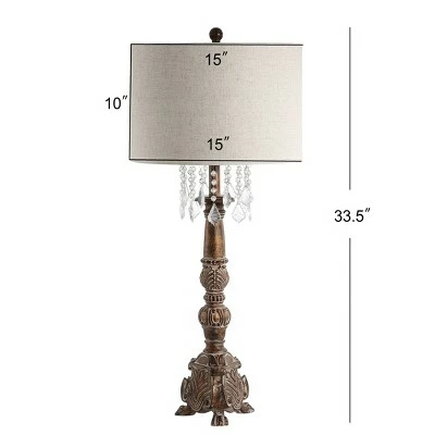 JONATHAN Y 33.5" Resin/Acrylic Carlisle Table Lamp (Includes LED Light Bulb) Brown - JONATHAN Y 3 JONATHAN Y 33.5" Resin/Acrylic Carlisle Table Lamp (Includes LED Light Bulb) Brown - JONATHAN Y - Image 3