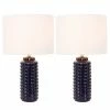 24" (Set of 2) Felix Table Lamps Blue (Includes LED Light Bulb) - Decor Therapy