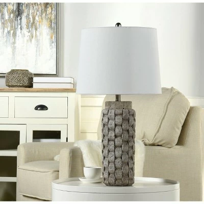 Artherstone Textured Weave Table Lamp with Tapered Drum Shade Gray - StyleCraft 1 Artherstone Textured Weave Table Lamp with Tapered Drum Shade Gray - StyleCraft