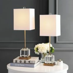 Set of 2 Zayne Table Lamps (Includes LED Light Bulb) Clear/Brass/Gold - Safavieh 5 Set of 2 Zayne Table Lamps (Includes LED Light Bulb) Clear/Brass/Gold - Safavieh -Desk Lamps sales shop unnamed file 893
