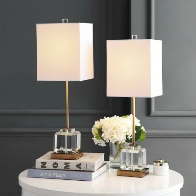 Set of 2 Zayne Table Lamps (Includes LED Light Bulb) Clear/Brass/Gold - Safavieh 3 Set of 2 Zayne Table Lamps (Includes LED Light Bulb) Clear/Brass/Gold - Safavieh - Image 3
