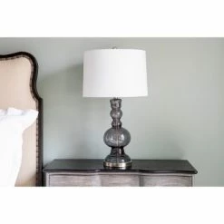 29" x 16" Glass Sadie Sculpted Table Lamp Smoke Translucent - Decor Therapy -Desk Lamps sales shop unnamed file 901