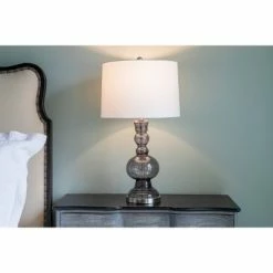 29" x 16" Glass Sadie Sculpted Table Lamp Smoke Translucent - Decor Therapy -Desk Lamps sales shop unnamed file 902