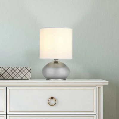 9.25" 2pk Small Matching Touch Table Lamp Set Silver - Cresswell Lighting 4 9.25" 2pk Small Matching Touch Table Lamp Set Silver - Cresswell Lighting - Image 4