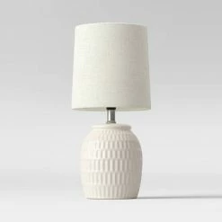 Embossed Scoop Pattern Ceramic Mini Lamp White - Threshold™ -Desk Lamps sales shop unnamed file 92