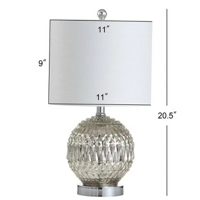 JONATHAN Y 20.5" Glass/Metal Krister Table Lamp (Includes LED Light Bulb) Silver - JONATHAN Y 3 JONATHAN Y 20.5" Glass/Metal Krister Table Lamp (Includes LED Light Bulb) Silver - JONATHAN Y - Image 3