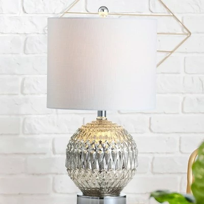 JONATHAN Y 20.5" Glass/Metal Krister Table Lamp (Includes LED Light Bulb) Silver - JONATHAN Y 4 JONATHAN Y 20.5" Glass/Metal Krister Table Lamp (Includes LED Light Bulb) Silver - JONATHAN Y - Image 4